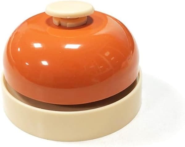 1 st Bardiskringklocka, Gäster Restaurang Beställningsklocka, Matsalsreceptionsklocka, Metall Skrivbordsringklocka, Handtrycksklocka (orange)