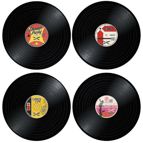 4x Pladsmåtter - Vinylplader
