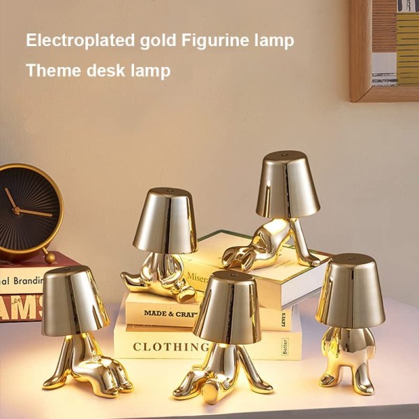 Guld dekorativ tänkarestaty Led skrivbordslampa