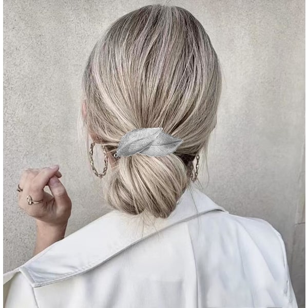 2 ST franska vintage blad hårspännen, metall hårspänne legering Minimalistisk blad klämma hårspänne hårtillbehör för kvinnor och flickor