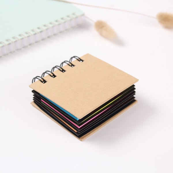 Sticky Notes Box Multi Memo Notepad Portfolio, 5 farver, brun, 85*80 mm