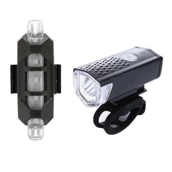 2 stk. USB Sykkel Frontlykt Sikkerhetslampe Vanntett