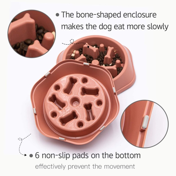 Hunde Slow Feeder skåle (Pink)