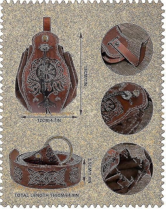 Vikinge stil middelalderbælte med taske til Halloween kostumer black 1