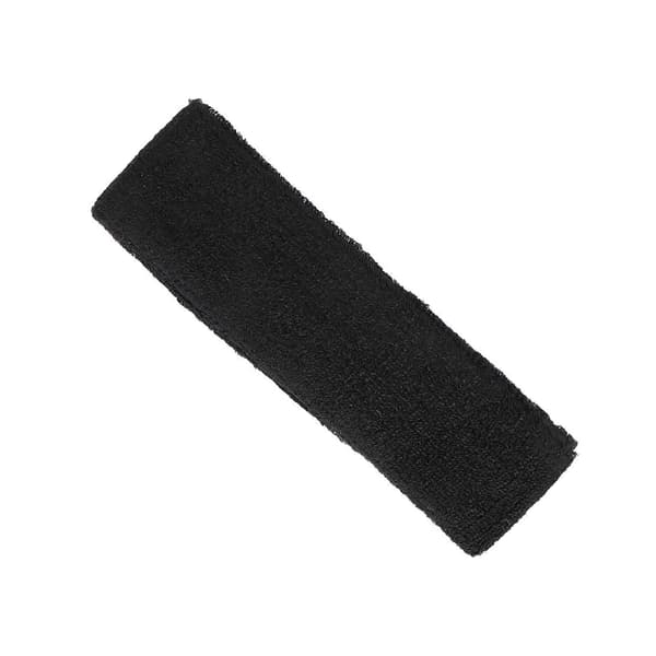 Absorberende pannebånd i polyester og bomull for løping og sport, svart