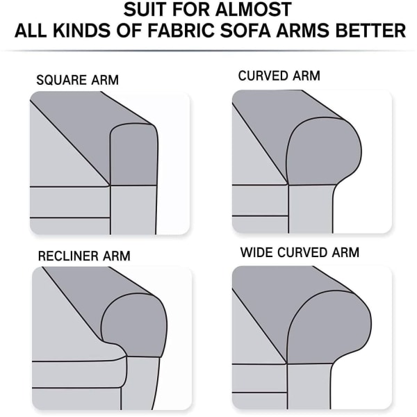 Set med 2 stretchiga diamantmönstrade fåtölj sofföverdrag för möbelskydd, halkfria soffstolsarmlock i spandex polyester