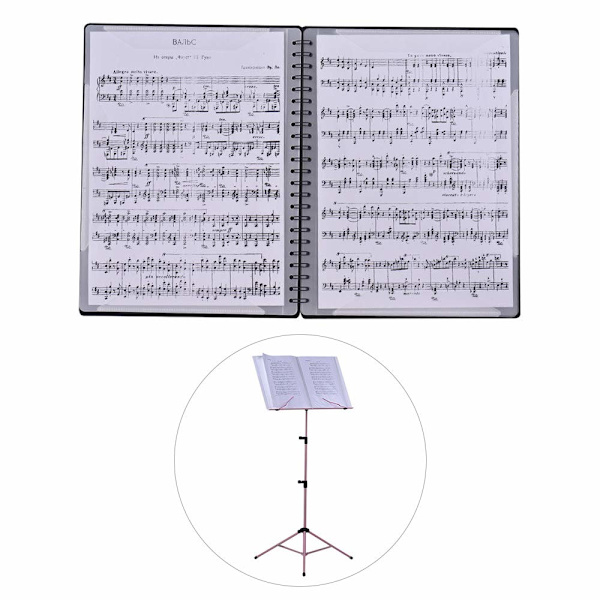 Musikark Filmappe Papir Opbevaringsmappe Kreativ Skift Spektrum Mappe A4 Brev Størrelse Dobbeltsidet Nodemappe Fil (Sort)