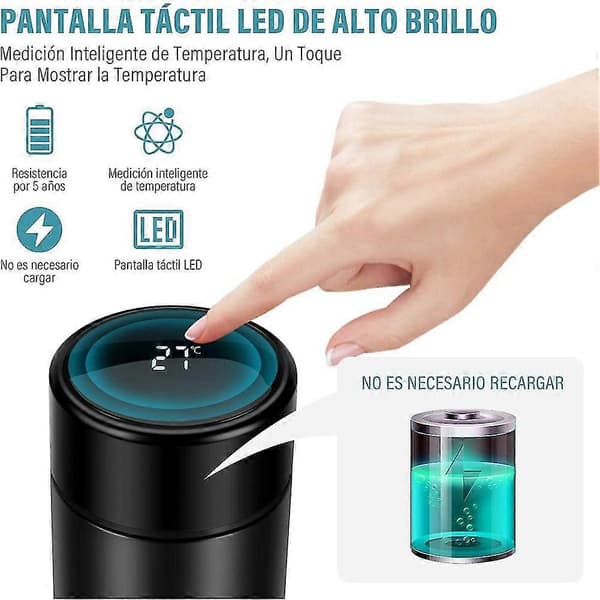 Vattenflaska 500 ml / 17 oz Smart LED-tryckskärm med temperatur