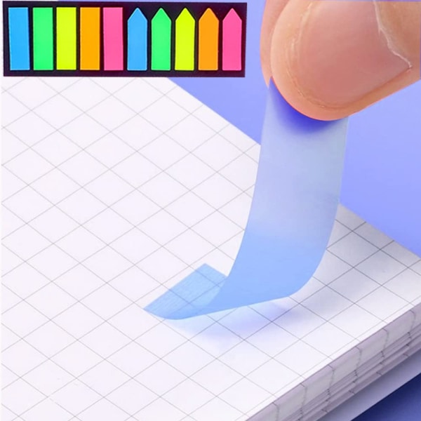 Sticky Notes-faner, Sticky Notes-flag, 2 figurer Sticky Notes-sidemarkører, minifilfaner, til sidemarkering og inspiration til optagelse