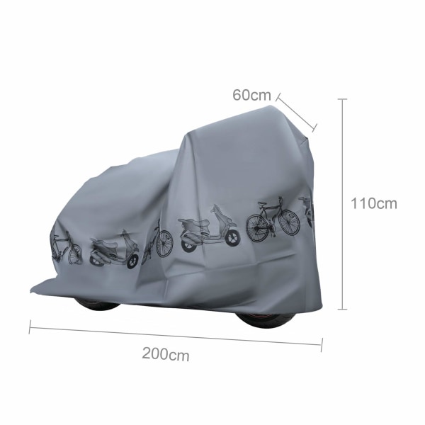 Vattentät cykelskydd universellt utomhus cykelskydd nylon anti regn damm rostbeständigt cykelskyddsskydd för förvaring utomhus 210 × 100cm
