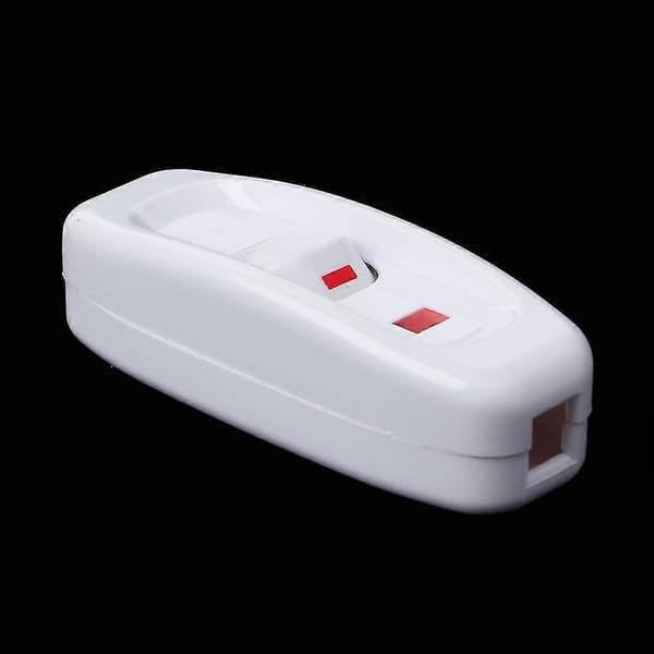 Kompakt hvit plast inline ledningsbryter for lampe 10a 250v med LED-indikator