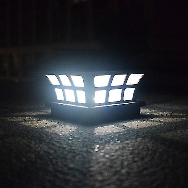 2 stk Pillar Lights Utendørs Solar Dekklampe Utendørs Stolpehettelys Utendørs Solcellelys Solcelle Stolpehettelys Hage Solcelle Stolpelys