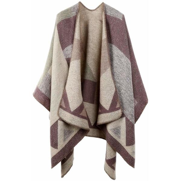 Naisten poncho neulottu ylisuuri peittoviitta huivi pink