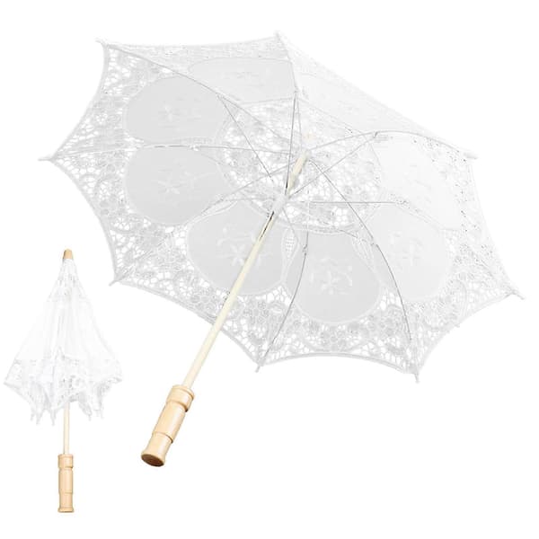 Brude Blonde Parasol til Bryllupsfotografering - Hvid, Stor Størrelse