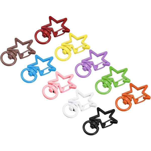 Svivel Clasps Snap Hook, for Keychains, 3 sett med 10 farger