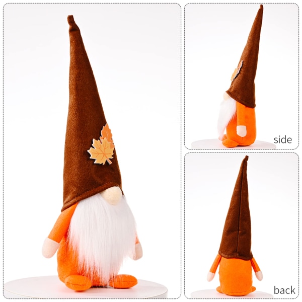 Thanksgiving Day Plysch Gnome Dekoration Doll, 3 st, 14,2 tum