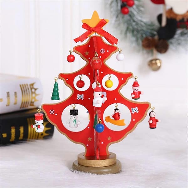 DIY Julgran i Trä Julklapp Högtid Mini Julgran Heminredning Platt 10 H