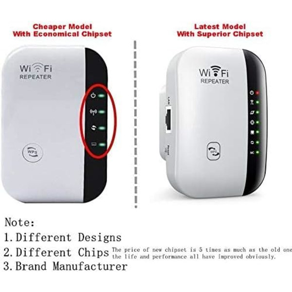 WiFi-repeater, WiFi-förlängare, upp till 2640 kvm, den senaste generationen, WiFi-förstärkare med Ethernet-port, åtkomstpunkt, 1-trycksinställning