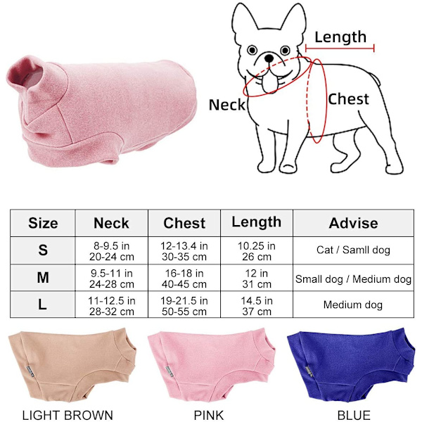 Mjuk fleeceväst för små hundar och katter, rosa, M