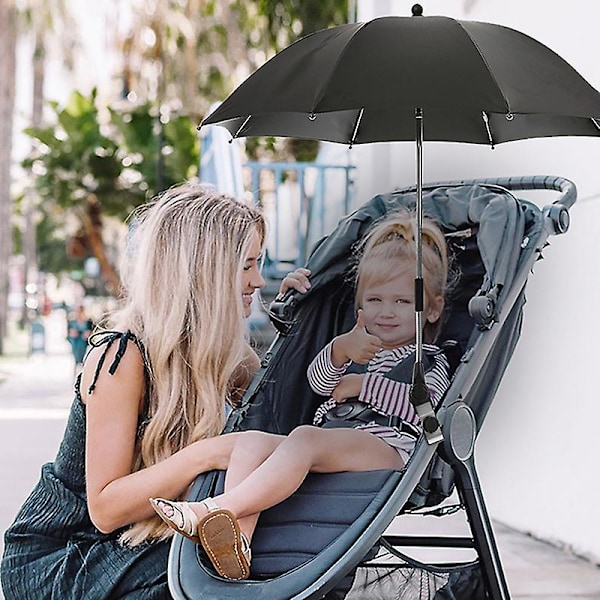 Til solbeskyttelse barnevogn parasol klapvogn nem at samle anti-uv paraply barnevogn kørestol udendørs tilbehør sort 80cm