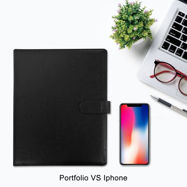 A4 magnetisk konferensmapp med förvaringsportfölj Padfolio PU-läder intervjudokumentorganisatör