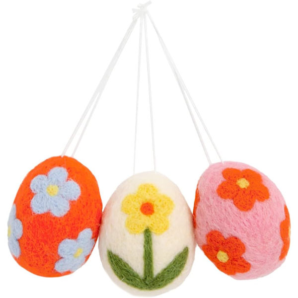 Filtpåskeeggsdekorasjoner for påsketre, hengende ornament, vårborddekking, påskeeggjakt