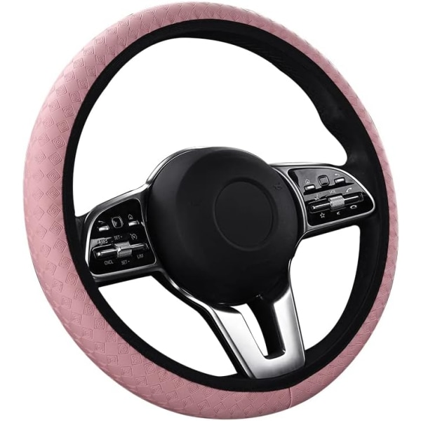 Styring Checker Style Hjulafdækning Mikrofiber Læder Anti-Slip Universal Bilrat Hjul imiteret læder til biltilbehør uden indre ring