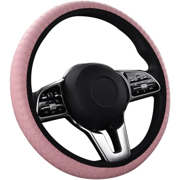 Styrningskontroll i läderstil, rattöverdrag i mikrofiber, halkfritt, universellt bilrattsöverdrag i konstläder för biltillbehör utan innerring