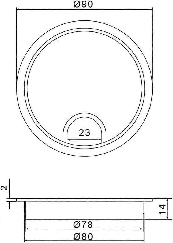 Set med 2 borstat stål ? 80 mm, kabelgenomföringar, kabelgenomföringar