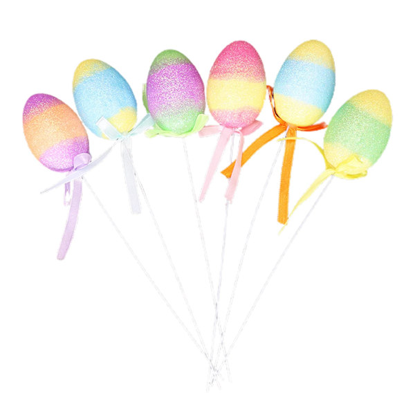 6 st påskägg av konstgjord skumgummi, påskägg, grenar, vårblommor, stjälkar för påskblomsterarrangemang (4*6 cm)