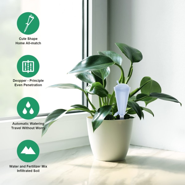 4 stk Plastplantevandingsanordninger, automatisk selvvandingssystem til planter Indendørs udendørs stueplante Haveblomst (grøn og blå)