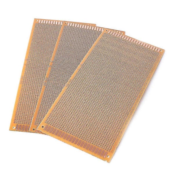 3 st Ensidig Prototyp Matrix PCB Kretskort 22cm X 10cm