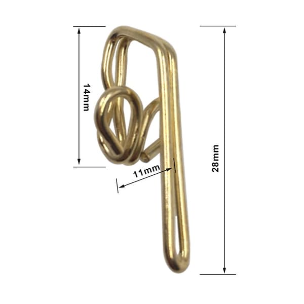 100-pack metallgardinhuvudband draperikrokar, guld