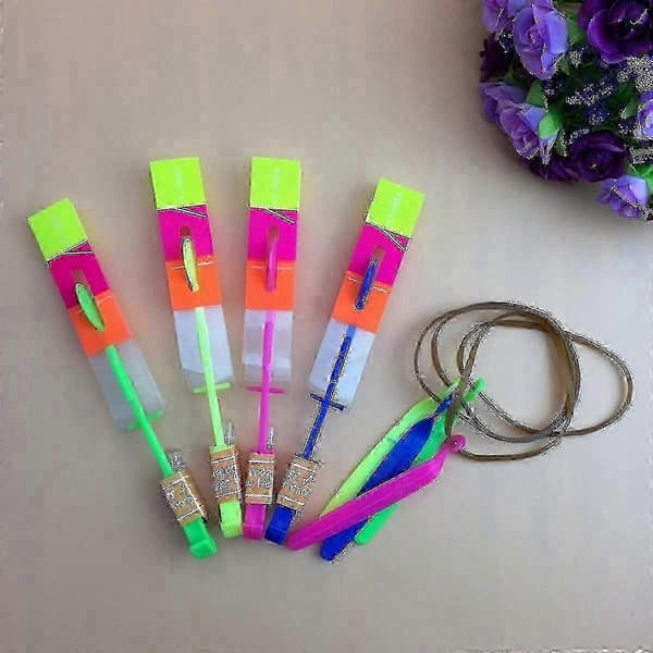 48 stk. LED Lysende Pil Rakett Helikopter Leke for Fest Moro Gave med Elastisk Utskyting