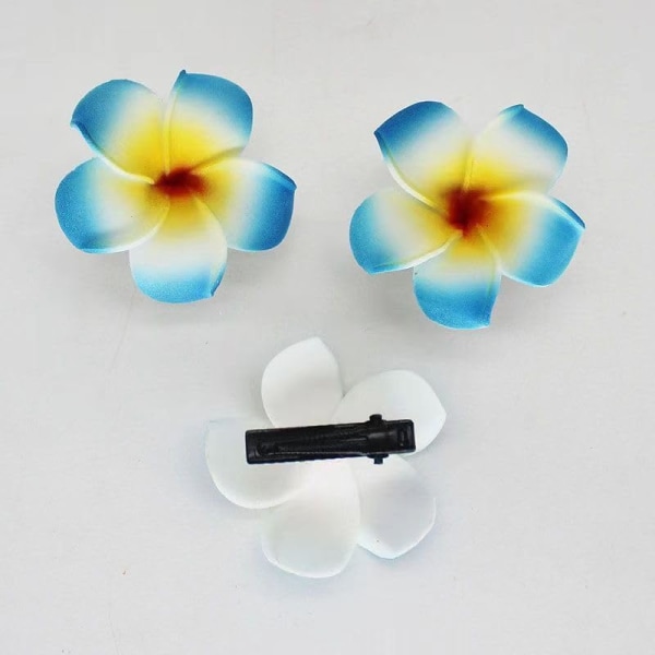 20 st 7 cm Hawaii Hawaiian Plumeria hårklämmor Strandblomma Huvudbonader för bröllopsfest