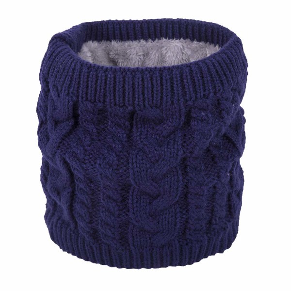 Halsvarmer, halsvarmer, fleece innerfôr, tubeskjerf, halstørkle, sløyfeskjerf, multifunksjonelt skjerf, strikket skjerf, finstrikket, vinter utendørs Navy blue 24cm