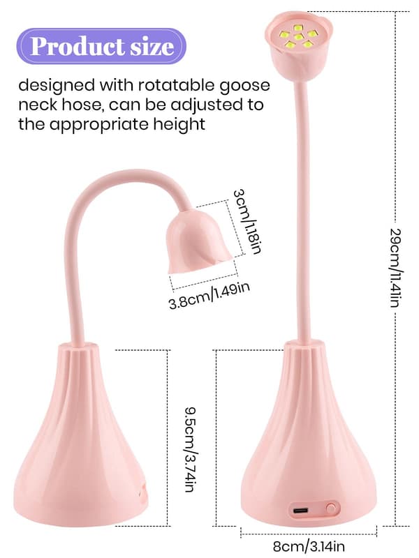 UV-nagellampa, Mini Rose Portable Rototable Nail Light