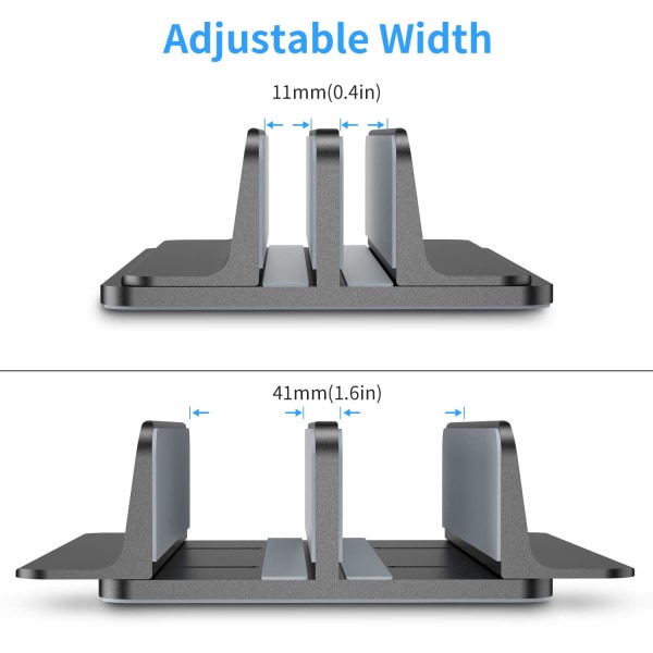 Dobbelt Vertikal Bærbar Stativ, Aluminium Legering Holder Grå