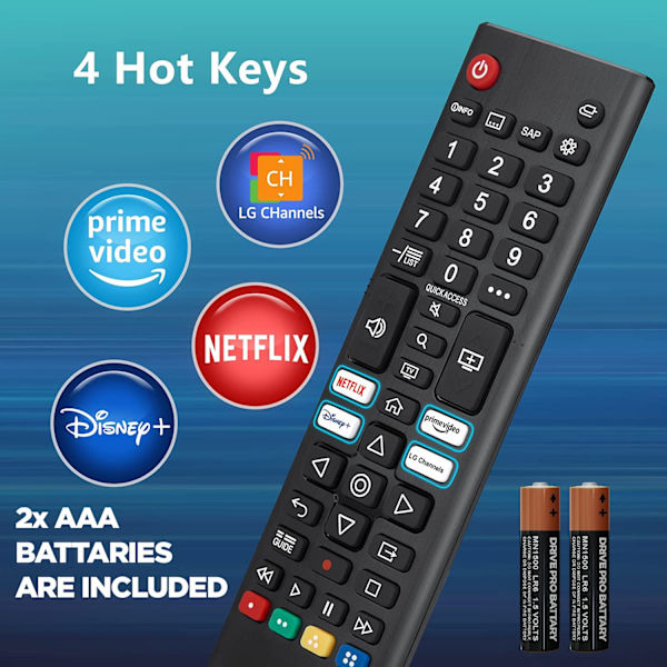 Universal fjernkontroll for LG Smart TV - Fjernkontroll for alle modeller Lg Lcd Led Hdtv Uhd 3D 4K Universal Tv Remote Lg AKB76037601