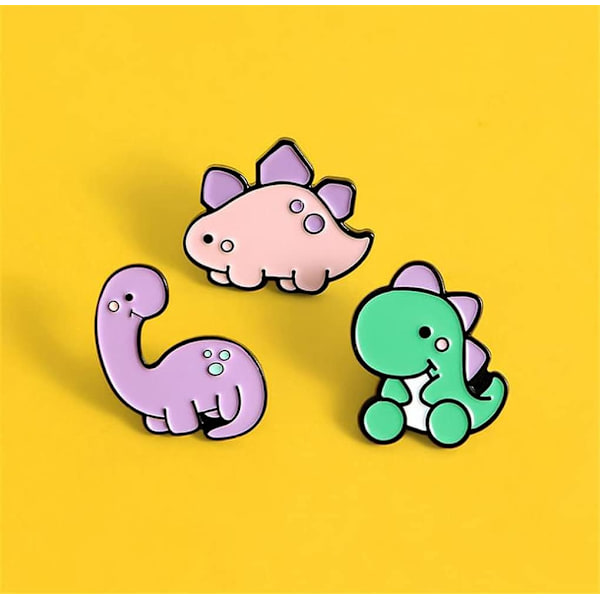 3 kpl Söpö Dinosaurus Rintaneula Emali Pinsi Eläin  Pinsisetti Dinosaurus Sarja Rintaneula Väri Rintaneula Lahja Pojille Lapsille Vaatteet Hattu Reput Tarvike