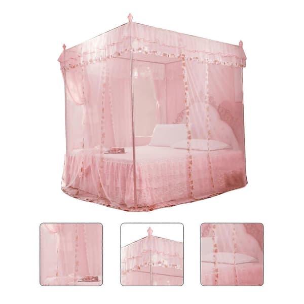 Princess 3 Sidoöppningar Sänghimmel Myggnät (Rosa, S)