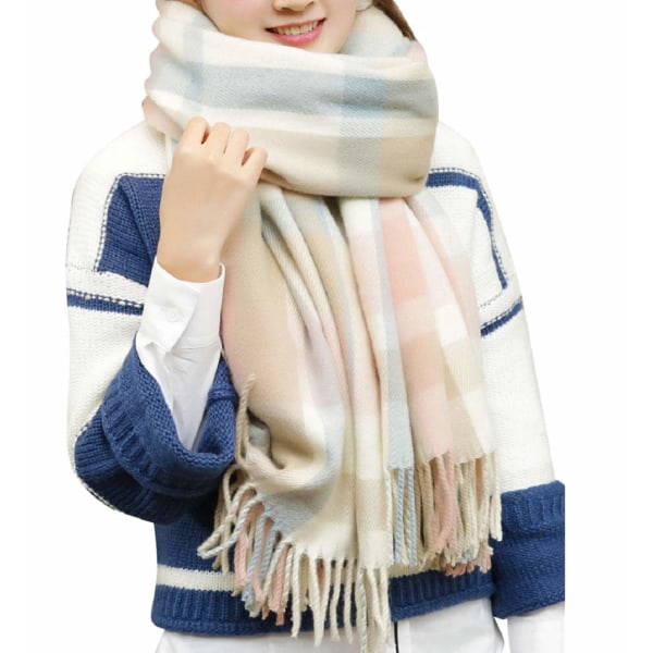 Kvinners skjerf sjekket pashmina stoles oversized høstskjerf vinterskjerf sjekket tartan skulderskjerf rutete teppe skjerf mote skjerf mykt varmt