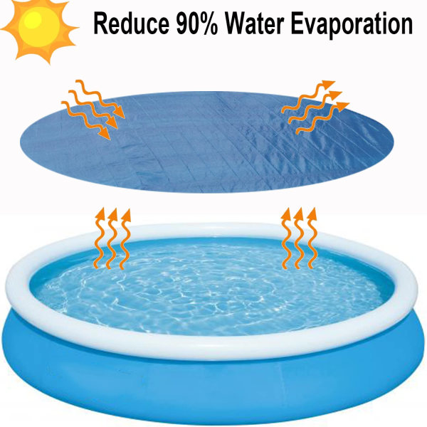 Rundt svømmebassengdeksel, anti-støv regntett bassengdeksel (6 FT)