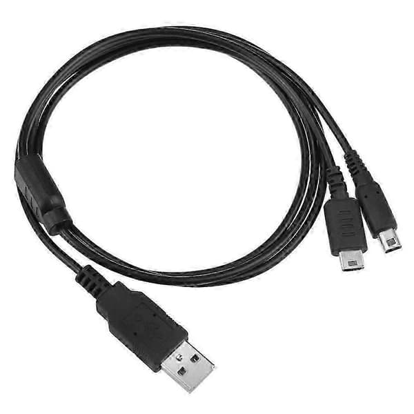 2 i 1 USB-ladekabel kompatibel Nintendo 3DS Lite DSI DSL 3DSXL spillkonsoll