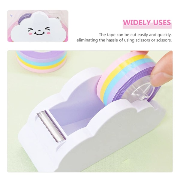 1 sæt tape dispenser regnbueform washi tape dispensere skrivebord washi papir dispenser til kontor hjem skole