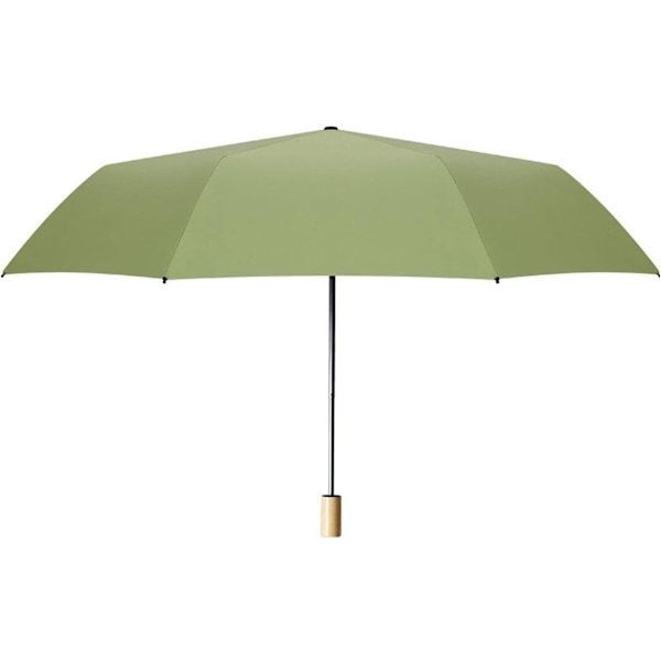Vindtett Reiseparaply 3 Folding Lett Anti UV Sol&Regn Vannbestandig Parasoll med Holdbar Trehåndtak Manuell Åpne/Lukk for Menn og Kvinner