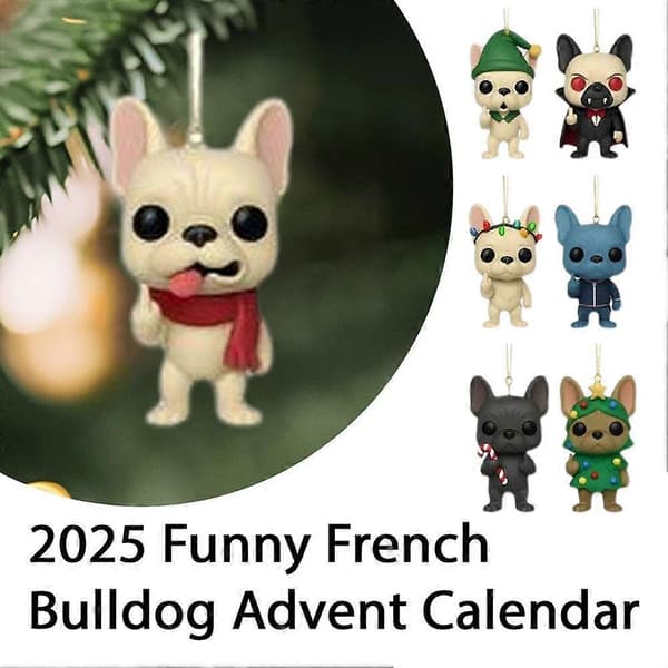 Morsom Langfinger Fransk Bulldog 24-Dagers Julekalender