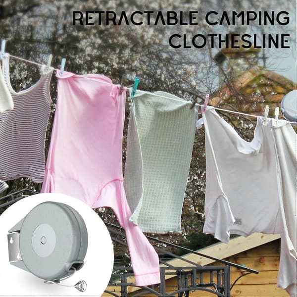 Infällbar tvättlina för camping för att förhindra häng