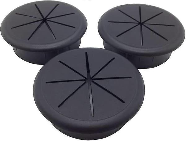 Sæt med 6 fleksible kabelgennemføringer i plast, 60 mm i diameter - Sort