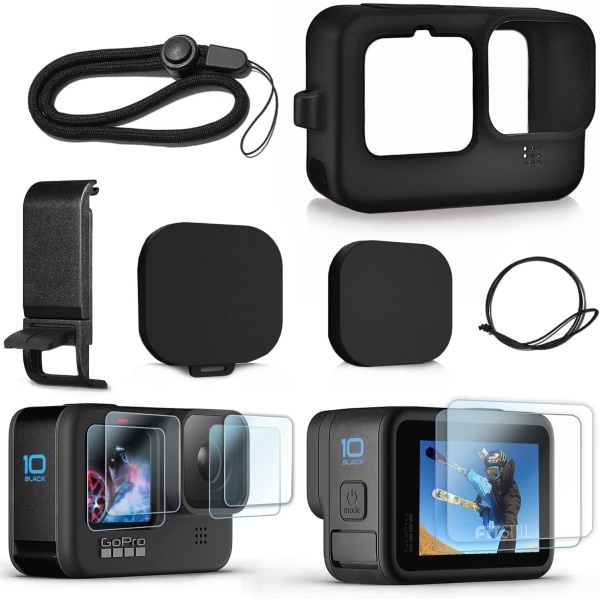 Case set for Go Pro Hero11/ 10/ 9,include Side Cover & Lens Caps